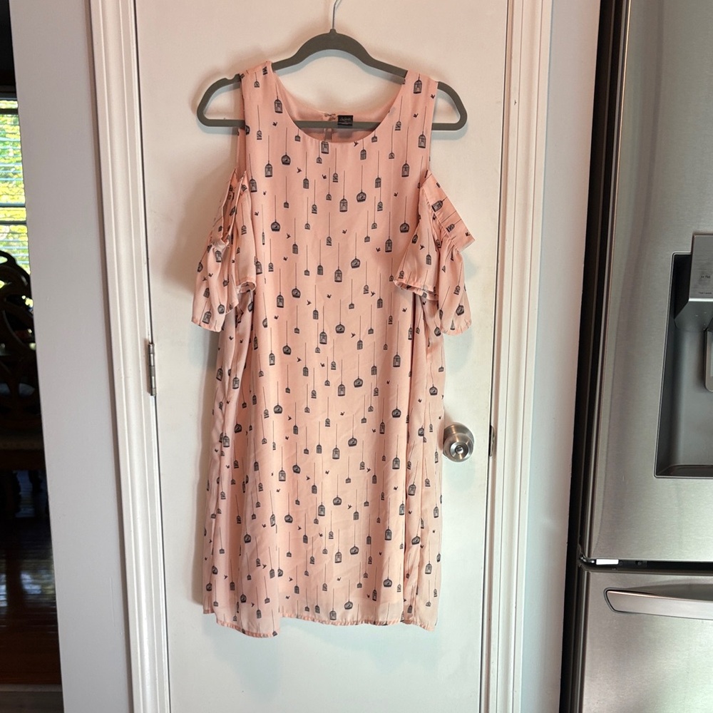 City Streets Blush Pink Dress with Cat Design